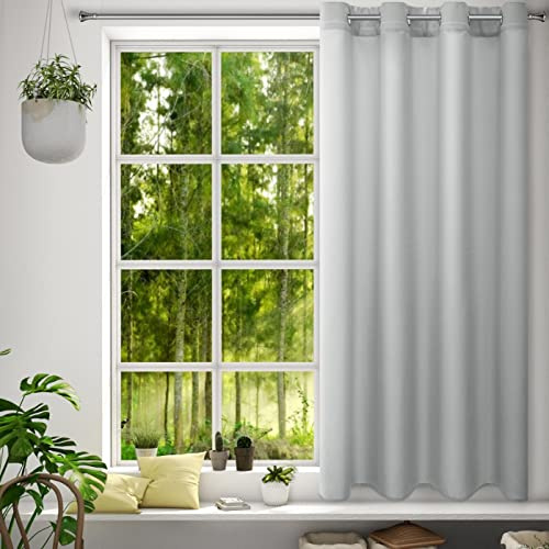 Eurofirany Rita Vorhang Gardine Glatt Schlicht Einfarbig - 8 Ösen Modern Schlafzimmer Wohnzimmer Lounge Kinderzimmer 1 Stück Einzeln Stahlgrau 140x175cm
