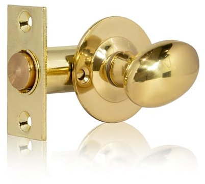 XFORT Bullone di sicurezza per rack in ottone lucido, pomello ovale con bullone per rack da 55 mm, extra sicurezza come serratura aggiuntiva, protezione migliorata per le porte.