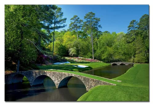 Großes Wandbild auf Leinwand, Motiv: Golfclub, Sport, Landschaft, Kunstdruck auf Leinwand, Gemälde für Schlafzimmer, Wandkunst, Augusta-Nationalgolfplatz, Heimdekoration, Posterdruck, gerahmt, 61 x
