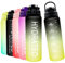 Wolepaz 1 litre Water Bottle with Straw, Motivational Sports Time Markings, Leakproof BPA-free Tritan Drink for Running, Bike, Gym, Outdoor, School & Office (Gradient Black Yellow)