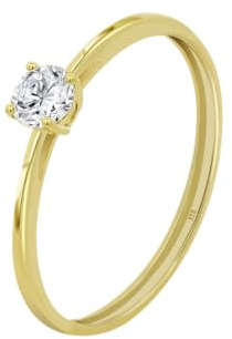 Time RoaD Damenring aus 9K-Gold, 375 ml, ergonomisches Design und perfekte Passform, AF00053/18, ideal für Verlobung, Verlobung, Ehering, Versprechen, mit Zirkonia, Damenringe