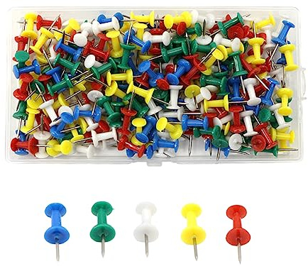 WeddHuis 100 Pcs Mehrfarbig Reißnagel, Polster Reißzwecken, Kreativ Dekorative Reißzwecke, Reissnägel Reißbrettstifte Reißzwecken Heftzwecken, für Wandkarten, Fotos, Bulletin Board oder Kork Boards