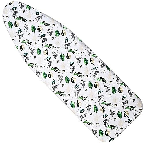 Rhinenet Ironing Board Cover with Extra Thick Padding Drawstring Tightening with Thick 6 mm Felt Padding Easy Fit Scorch Resistant Printed Size Up to 55x19 inch (Maple leaf)