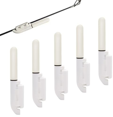 5 Pezzi di Luci per Canne da Pesca Notturna, Impermeabili con Fibbia, Accessori per Pesca, Luci per Punta di Canna da Pesca per Pesca Notturna, Pesca Marina, Luci per Punta di Canna, Verde