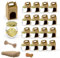 Espirito Rebelde 20 Pots de Yaourt en Verre avec Couvercle 212 ml + Boîte + Étiquette Kraft + Fil de Jute | Pots de Yaourt, Petits Pots de Conservation pour Bébé, Verres à Dessert