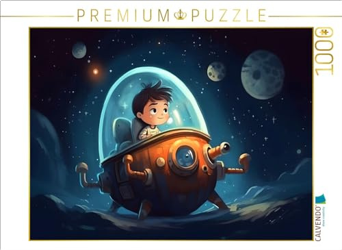 CALVENDO Puzzle Luca´s Reise zum Mond | 1000 Teile Lege-Größe 64 x 48 cm Foto-Puzzle für glückliche Stunden