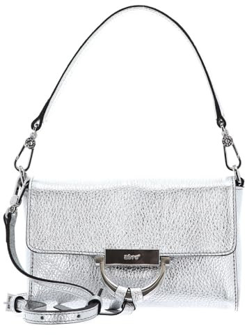Abro Leather Shimmer Crossbody Bag Temi Silver