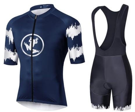 UGLY FROG Radtrikot Set Kurzarm+20D Gepolsterte Fahrradhose Schnell Trocken Herren Reflektierend 3 Taschen XS-2XL