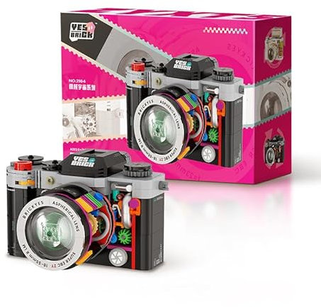 Kreativ Kamera Bausteine Spielzeug, Kamera Bausteine Modellbausatz, 556 Klemmbausteine Retro Digitalkamera Bausteine Bauset für Kinder Erwachsene, Nicht Kompatibel mit Großen Marken