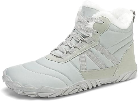 Mishansha Winterschuhe Herren Barfußschuhe Winter Damen Gefüttert Winterstiefel Barfusschuhe Warm Wasserdicht Barfuss Schuhe Winter Helles Grün EU Gr.44