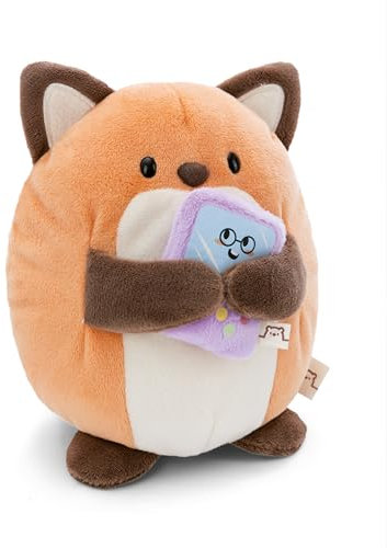 NICI MYMOCHI Kuscheltier Fuchs Geeks 27cm mit Video Spiel beige - Stofftier aus weichem Plüsch, niedliches Plüschtier zum Kuscheln und Spielen, für Kinder & Erwachsene, tolle Geschenkidee - 61157