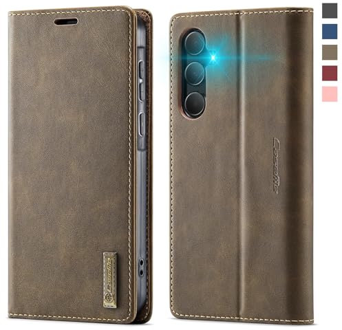 KZB Handyhülle für Samsung Galaxy A55 5G Hülle Premium Leder Klapphülle Magnet Kartenfach Standfunktion Klappbar Schutzhülle Flip Case Handytasche Lederhülle für Galaxy A55 - Braun