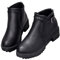Generico Stivaletti Donna Pianta Larga Con Cerniera Laterale Minimalista - Corti Scarpe Singole per Stivale da Neve (Black, 43)