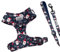 Hundegeschirr Weihnachten mit Leine für kleine Hunde | Arizona Hotdogs Softgeschirr Hohoho | Leine Nylon 1,5m | Weihnachtsmann (XS)
