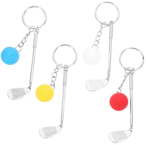 OSOLADY 4stücke Golfball-schlüsselanhänger Aus Hängender Golfball-anhänger Schlüsselring Mit Golfschlägerbällen Exquisiter Schlüsselanhänger Mit Sportelementen Rucksack-anhänger