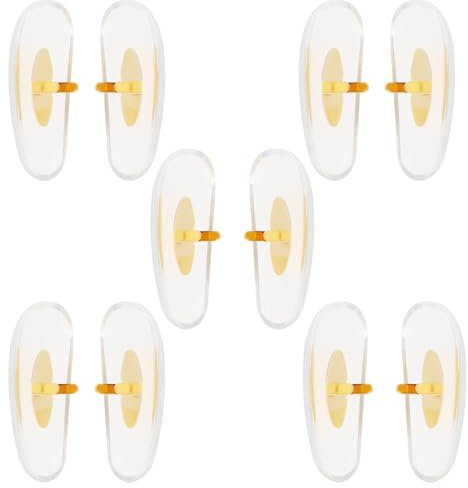 LT Easiyl 5 Paar Ersatz Nasenpads 16mm Ersatz Nasenpads für Brillen Kompatibel mit Ray Ban3025 3447 3016 3030 3026 Golden