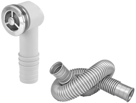 Qrity 1 Stück Überlaufrohre, Badezimmer Keramik Waschbecken Überlauf Marmor Waschbecken Überlaufrohr, 36x36mm Runde Schnittstelle, Rohrlänge 450mm