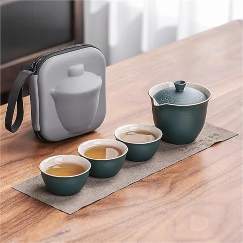 Teapots One Pot Three Cup Teapot Tea Ceremony Travel Tea Set Mate Portable Tea Set Outdoor Tea Making Cup Teapots & Coffee Servers Travel Tea Set(Type-C)