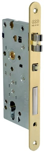 Porte Italiane, Serratura AGB Opera Antipanico SL F22 E70 per Hotel e Comunità, Certificata CE EN 12209, Spinta DESTRA Ottone Lucido, Solo Serratura B50502.70.03