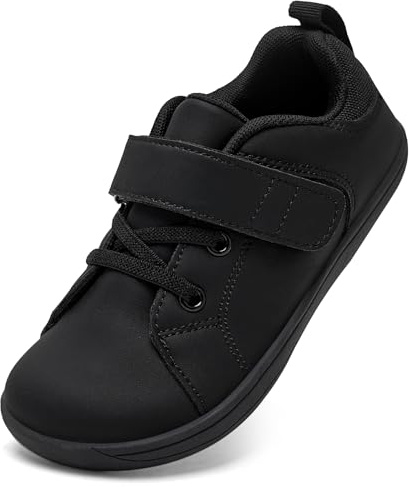 IceUnicorn Kids Barefoot Shoes Wide Boys Girls Trainers Minimalist Trail Running School Sneaker(All Black, 8 UK Child Wide)