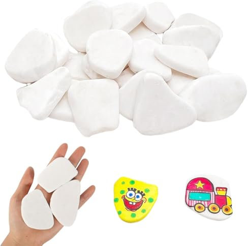 12 Stück Steine zum Bemalen 3-8cm Malsteine Kies Dekosteine Naturstein Gemalter Kieselsteine, Glatte Kieselsteine zum Bemalen Natürliche Flusssteine Strand Kiesel für Kunst Handwerk Dekoration