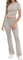 IWOLLENCE Lounge Set Damen Zweiteiler Hausanzug Kurzarm Oberteil mit Breitem Elastischem Hosenbund Schlaghose Loungewear Set (Taupe, M)