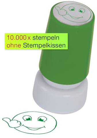TimeTEX - Siebdruck-Stempel Perpetuum Gesicht Daumen hoch - rund 18 mm ø - 62327