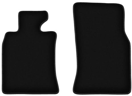 Wielganizator Velours Vorne Fußmatten passend für Mini Cooper R56 (2006-2013) | Qualität: Basic - Genaue Passform, rutschfeste Untregrund 2-teilig - Schwarz