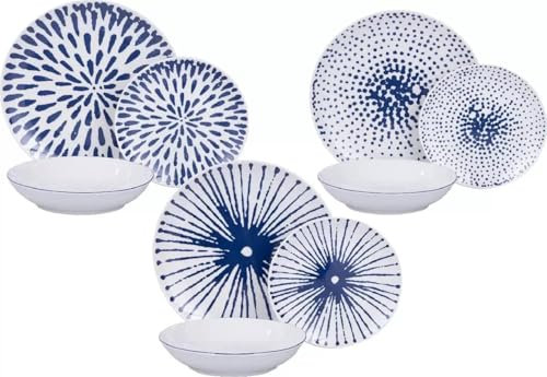 Servizio Piatti per 12 Persone in Gress Porcellana 36 pezzi per Lavastoviglie modello (calypso)