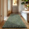 Carpettex, Chenille Teppich Baumwolle Läufer Grün 80x150 cm Waschbar, Boho-Stil, Kurzflor, Vintage Kelim, Weich & rutschfest, Einfarbig, Für Küche, Flur & Schlafzimmer