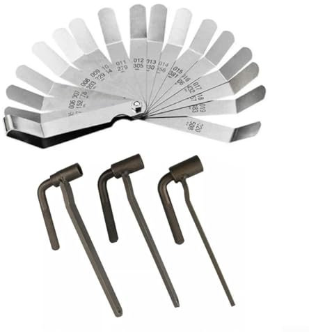 Manillefu Outil de réglage de valve de moteur de moto, jauge d'épaisseur de moto, clé à vis de soupape de rechange (A)