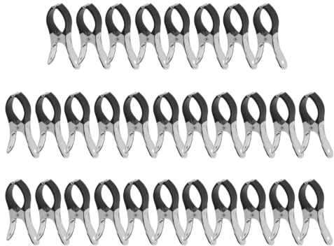 Elchuiaby Clip Pesanti per Copertura Piscina con Maniche Protettive, Morsetti Multiuso in Acciaio Inox per Sicurezza del Bordo della Piscina Fuori Terra, Confezione da 30 Pezzi (30 neri)