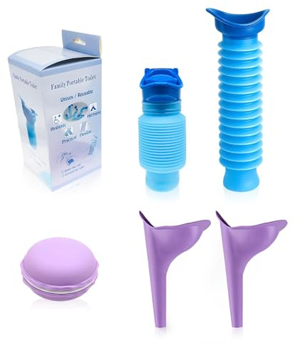 750ml Pee Bottle for Man Women, 5 PCS Shrinkable Urinal Bottle Kits with Female Urinal and Macaron Storage Box, Portable Urine Bottles Male, Urine Bottle for Outdoor Indoor Use