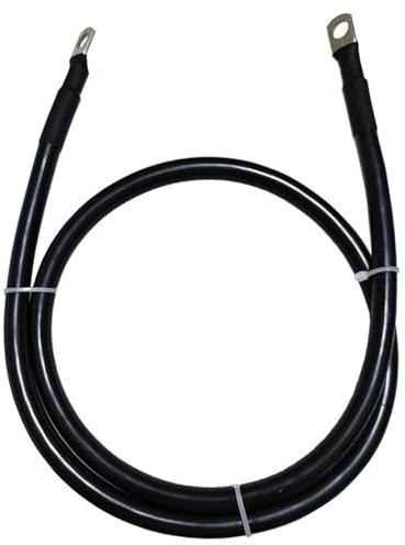 Câble de Connexion de Batterie 8/6/4/2 AWG 10/16/25/35 mm2, Fil en cuivre avec bornes for UPS, onduleur, connecteur de Batterie Solaire de Voiture(Black,M6-6.5MM_8 AWG - 10MM2_100CM Length)