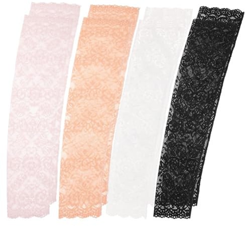 CALLARON 4 Paar Atmungsaktive Armstulpen mit Spitze UV Schutz Kühlend Sommer Armmanschetten für Damen Outdoor Sport