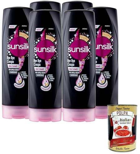 Italian Gourmet Sunsilk Bye Bye Crespo Conditioner für krauses Haar, angereichert mit Biotin, Mandelöl und Keratin, 200 ml, 6er Pack+ Italian Gourmet Polpa
