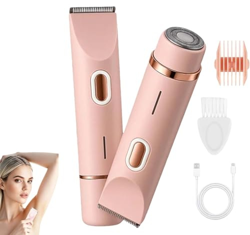 Depiladora Intima Mujer, Afeitadora Electrica Mujer, Rasuradora Mujer Zona Intima Y Cejas, Resistente Al Agua IPX7, Adecuada Para Zona Del Bikini, Piernas, Axilas Y Vello (Rosa)