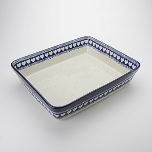 Polish Pottery 32cm x 26cm Large Lasagne Oven Serving Dish Dish - Light Hearted