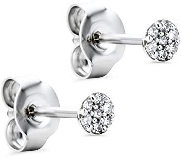 Orovi Ohrringe Damen Ohrstecker Weißgold 18 Karat / 750 Gold Diamant Brilliant 0,07 ct