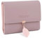 Portefeuille Femme Feuille Exquis Pendentif en PU Cuir, 6 emplacements pour Cartes y Compris 1 fenêtre d'identification 1 Section de Facture et 1 Poche à Fermeture éclair, Mauve Pâle