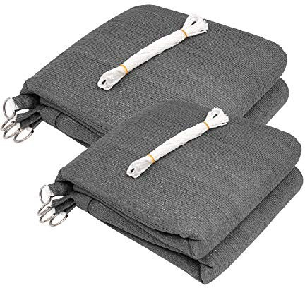 EUGAD 2X Sonnensegel Rechteck 3x5m Sonnenschutz UV Schutz für Garten Balkon Terrasse Sonnendach HDPE atmungsaktiv Grau