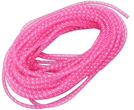 Mesh-Schlauch elastische Lametta Mesh Schlauch Schnur 8mm Mode Armband Halskette Schnur für Kränze Schmuck Zubehör Handwerk Dekor (rosa 25m)