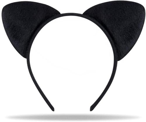 Hatstar Katzenohren Haarreif | Cat Ears Headband | Halloween Kopfschmuck für Damen, Frauen, Mädchen | Katzen Kostüm | Haarschmuck Deko Accessoire zu Karneval & Fasching