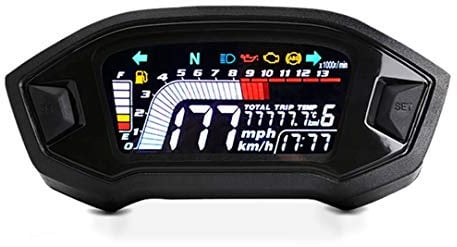 Zaddox Universal Digital Tachometer für Suzuki SV 1000/650 / S SM6 mit Drehzahlmesser und vielen Anzeigefunktionen