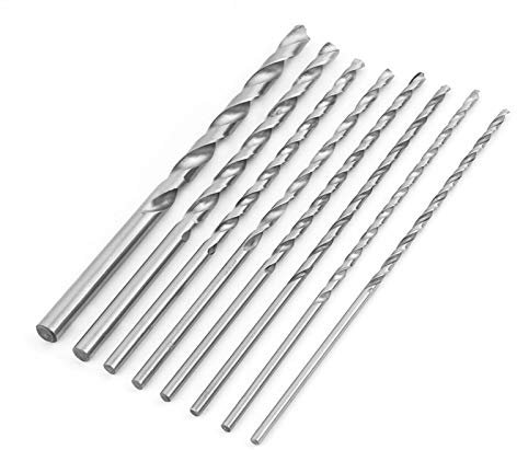 8teiliges Spiralbohrer, Zylinder Spiralbohrer Mit Metallbohrer Set Bohrer Metall Zylinderschaft Design 200 Mm Extra Langes Hss Set Geeignet Für Bohrarbeiten