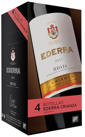EDERRA Vino, Tinto, Estuche 4 Botellas 0.75 L