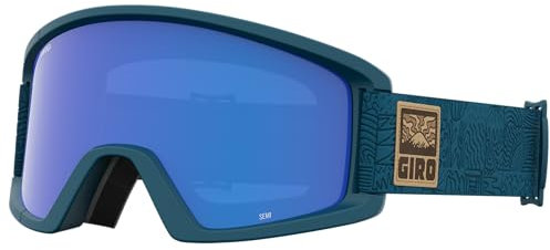 Giro Adult and Youth Semi Ski and Snowboard Goggles - Harbor Blue Adventure Grid Strap w/Grey Cobalt/Yellow Lenses