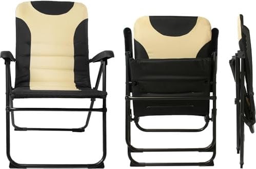 osoltus Alu Camping Klappsessel Hochlehner MPO Van schwarz/beige gepolstert