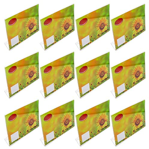 AC – Pack de 12 Portafotos - Soportes para Fotos de plástico Transparente – Sobremesa - Marcos para fotografías, oficinas, hogar – Horizontal - 13 x 18 cm