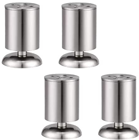 Pieds de Meubles en Acier Inoxydable,Canapé Pieds,Pieds de Table Industriels,Pattes de Cabinet Chevet,Pieds de Remplacement Pré-Percés,Pieds Réglables,pour Lit,Meuble TV (10cm/3.9in)